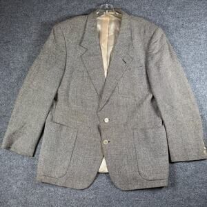 Andre Villard Men's 2 Button Blazer Size 42R Black / Off-White Houndstooth LOOK